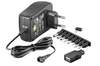 Universal AC-adapter 230V till 3-12V DC 18W/1,5A, MicroConnect, 8 st DC-kontakter + USB