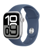 Apple Watch Series 10 GPS 42mm Silver Aluminiumboett med Denim Sport Band - M/L