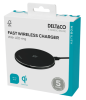 Deltaco Wireless charger, 15W, USB-C, Qi-certifierad, LED-ring - Svart#2