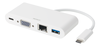 Multi-adapter Deltaco, USB-C till VGA/HDMI/USB 3.0/GigaLAN/USB-C 60W PD - Vit#1