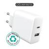 Väggladdare eSTUFF INFINITE 230V till 1xUSB-C 20W, 1xUSB-A 12W - Vit