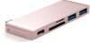 USB-C-hub Satechi, 2xUSB 3.0, kortläsare SD/MicroSD, USB Pass Through för laddning - Rosa Guld#1