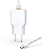 Väggladdare Unisynk USB-C Slim G3 36W GaN, 1xUSB-C, inkl. 2m USB-C-kabel - Vit